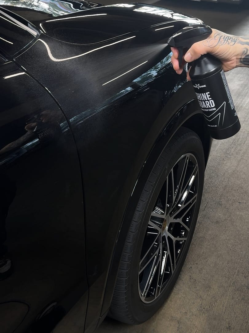 Ceramic coating shine and water beading result